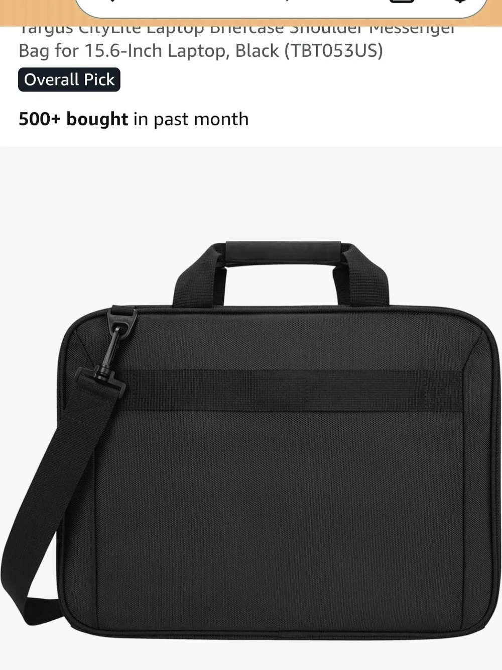 Targus CityLite Laptop Briefcase Shouder Messenger Bag for 15.6 - inch Laptop